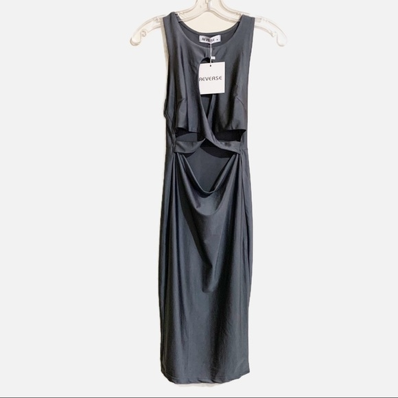 Reverse Dresses & Skirts - Reverse Cut Out Sleeveless Stainless Steel Gray Dress. Size Medium